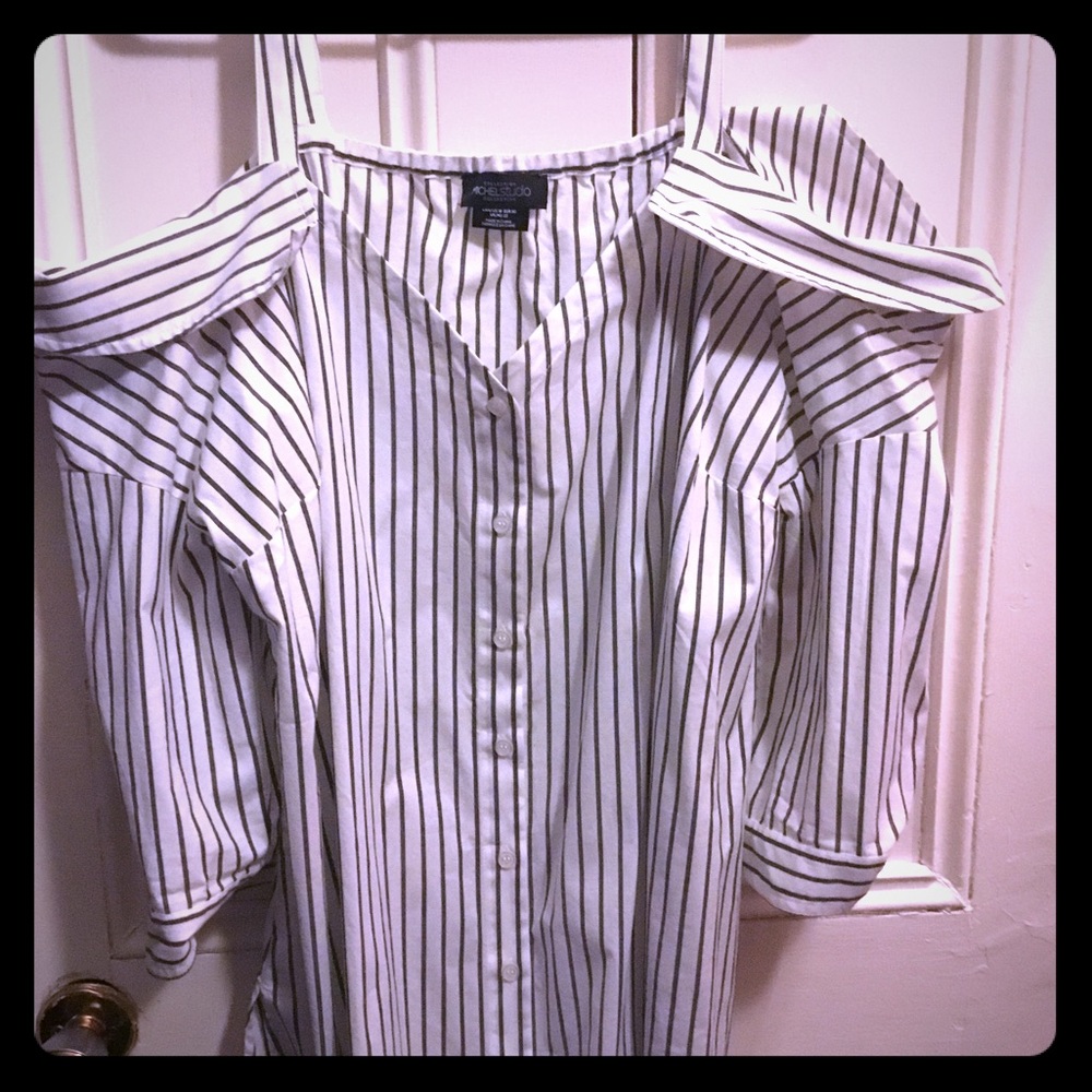 Off shoulder shirt style blouson